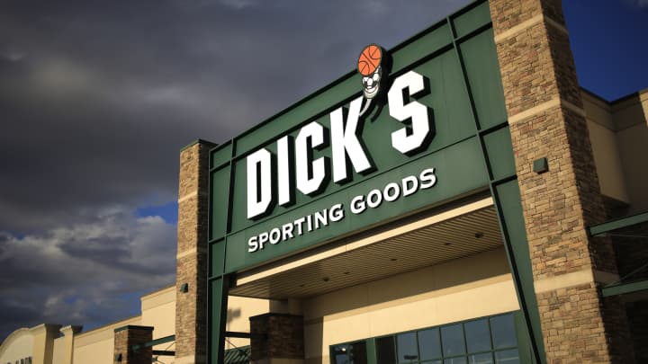 Signage outside a Dick's Sporting Goods Inc. store in Clarksville, Indiana, on Monday, Nov. 9, 2020.