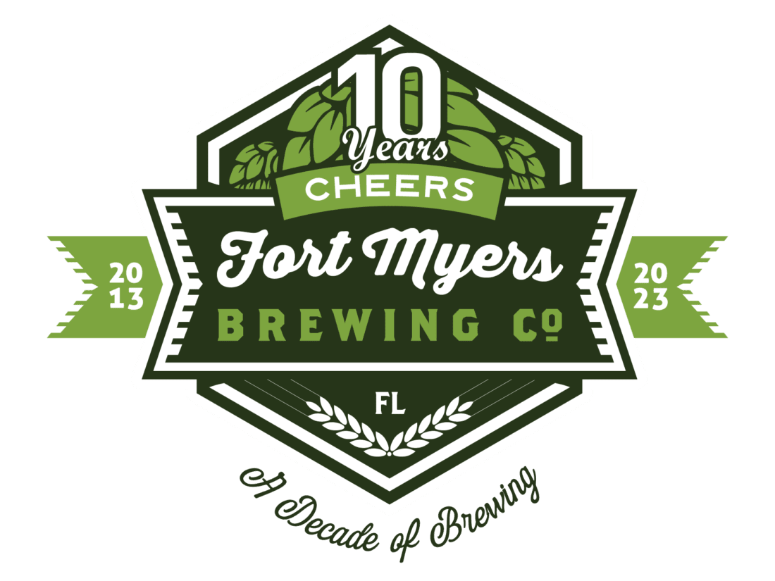 Fort Myers Brewing 10th Anniversary Logo