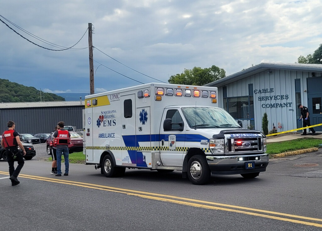 Ambulance at shooting scene