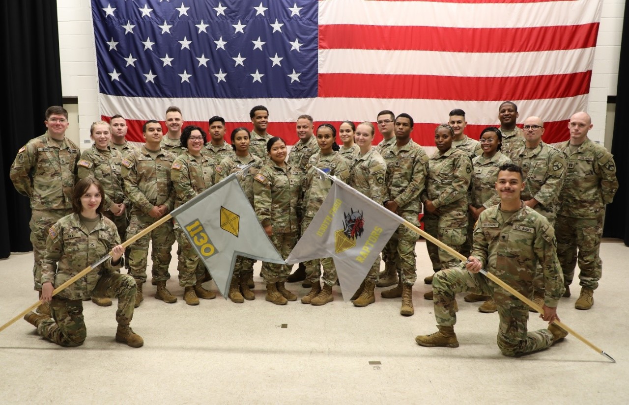 Soldiers from NashvilleÔÇÖs 1130th Finance Management Support Detachment pose for a photograph at the Tennessee National GuardÔÇÖs Joint Forces Headquarters prior to departing Tennessee on Tuesday, September 5, on the first leg of a year-long deployment to the Middle East. (photo by Lt. Col. Darrin Haas)