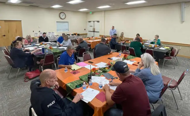 Lakeport city staff, Lakeport Economic Development Advisory Committee members and volunteers create teams to cover 16 areas of Lakeport during the Business Walk program in October and November. Courtesy photo.
