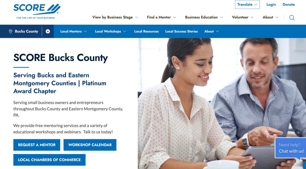 SCORE Bucks County's homepage