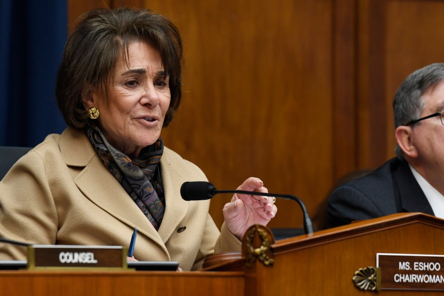 FILE - Rep. Anna Eshoo, D-Calif., speaks at a hearing on Capitol Hill in Washington, Feb. 26, 2020. Legislation introduced in the House of Representatives on Thursday, March 21, 2024, and sponsored by Eshoo, and Rep. Neal Dunn, R-Fla., will require online platforms to label audio and video generated using artificial intelligence. The bill is the latest legislative proposal to address the privacy, national security and consumer risks raised by the rapidly developing technology. (AP Photo/Susan Walsh, File)