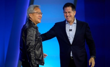 Nvidia Corp. CEO Jensen Huang  left, and Michael Dell