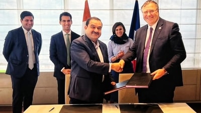 Gautam Adani with Patrick Pouyanné