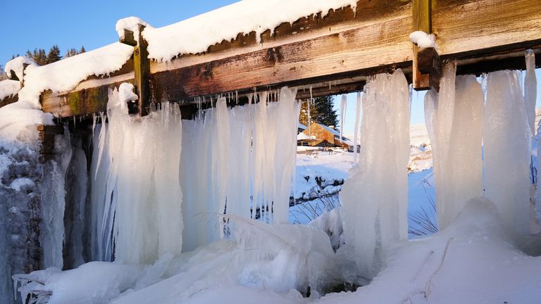 Icicles in Durham.