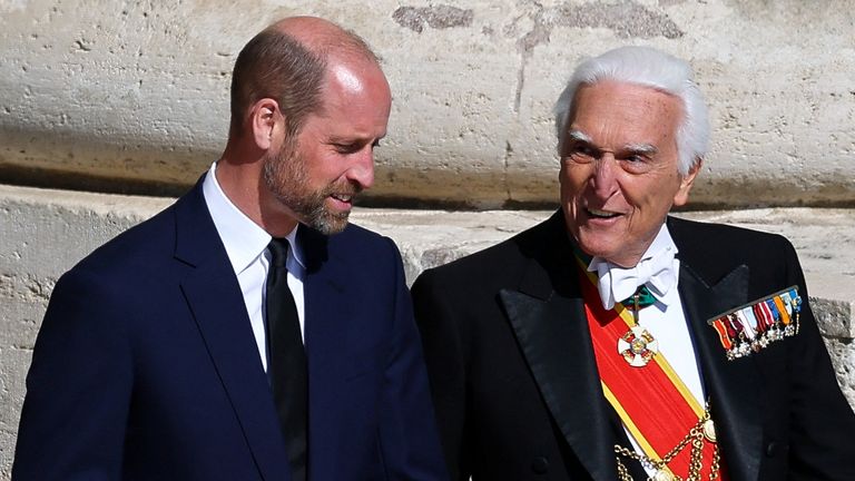 Prince William at the funeral.