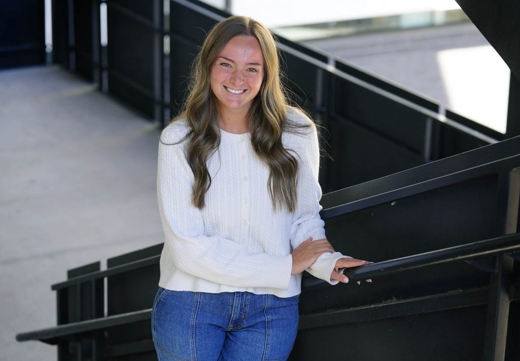 Kennedy Herschberger, who graduated from Grand Canyon University Thursday with a bachelor's degree in finance, made her mark leading the Women in Business club, thought to be the biggest club on campus. (Photo by Ralph Freso)