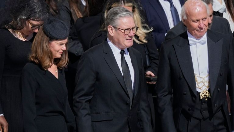 Sir Keir Starmer at the funeral.