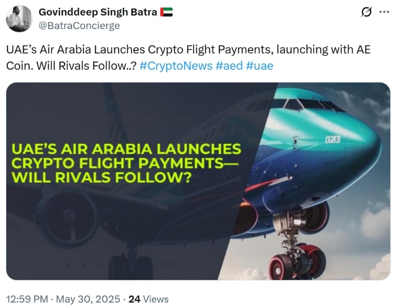 Air Arabia and AE Coin