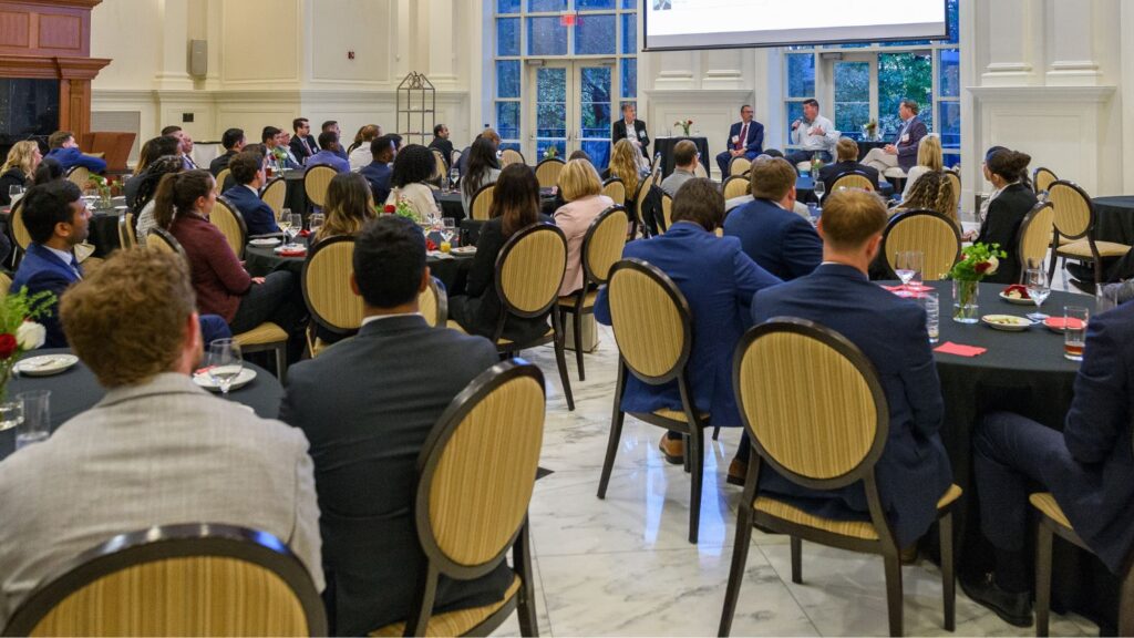 Unlocking Clarity: How AI Legalese Decoder Enhances Understanding at Poole College's Finance Sector Summit 1 Crowd at Finance Sector Summit