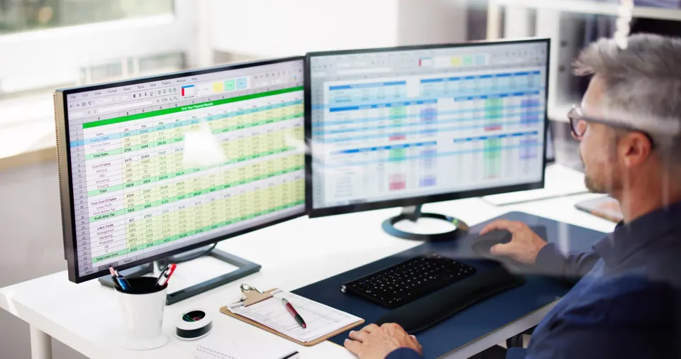 Accountant Using Online Spreadsheet